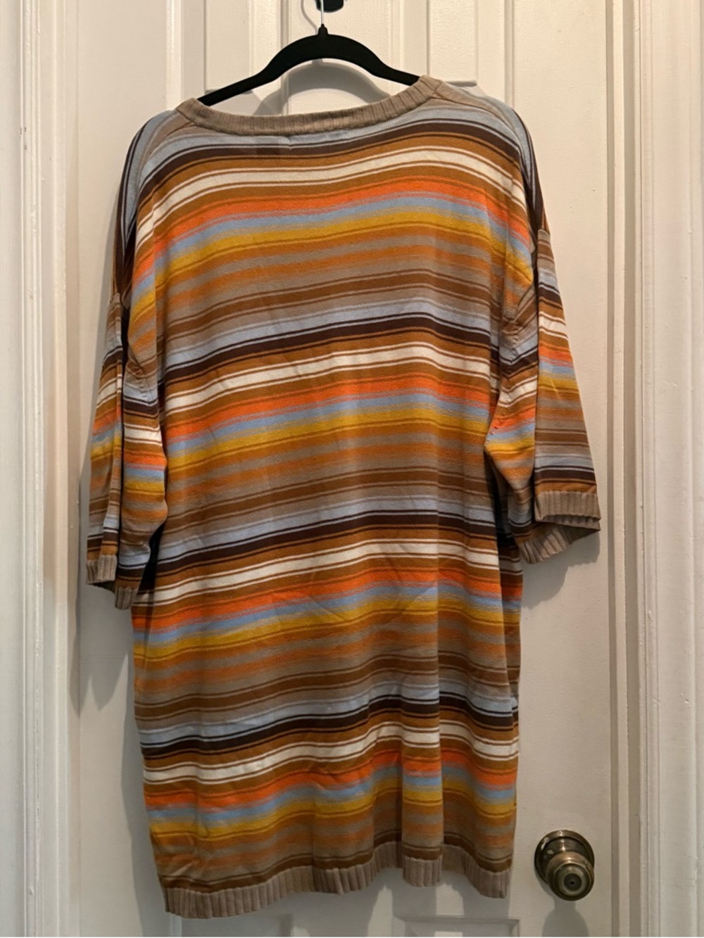 Vintage Y2K ENYCE XXXL Pastel Stripe Knit Sweater Short Sleeve Streetwear - Picture 7 of 8